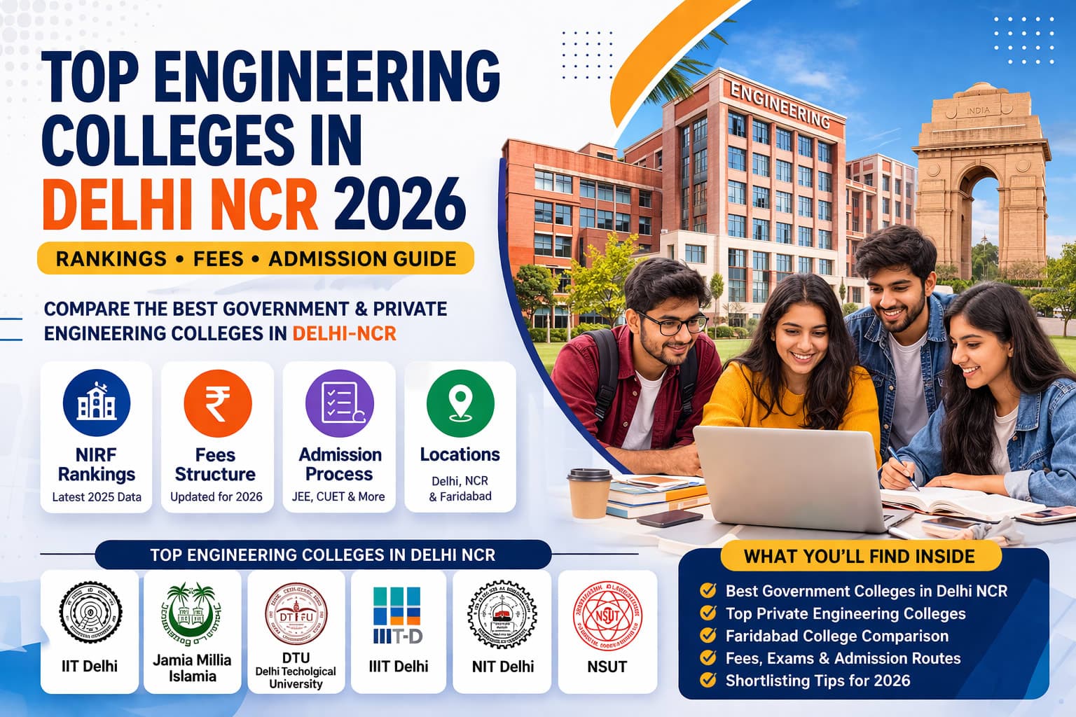 Top Engineering Colleges in Delhi NCR 2026: Rankings & Fees